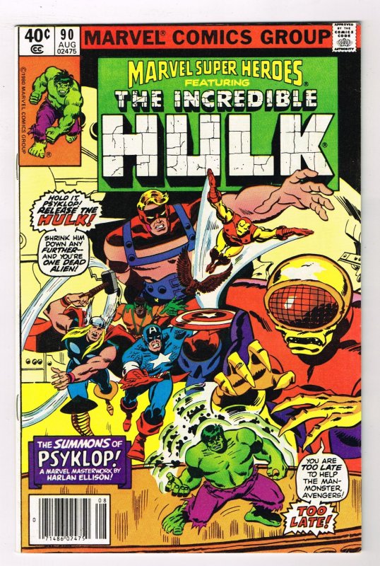 Marvel Super-Heroes #90 HULK  (1980) NEWSSTAND Copy  Edition