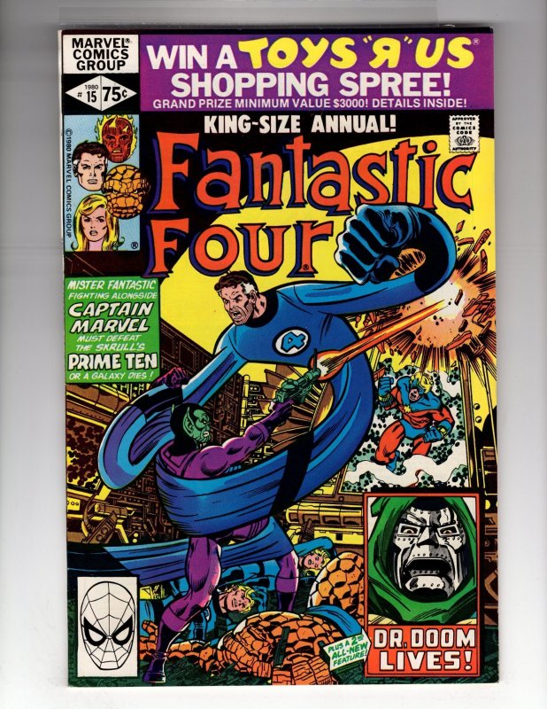 Fantastic Four Annual #15 (1980) DR DOOM LIVES! Captain Marvel App!  / MC#54