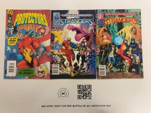 3 Malibu Comics The Strangers #1 The Strangers #2 Protectors #1 95 KM1