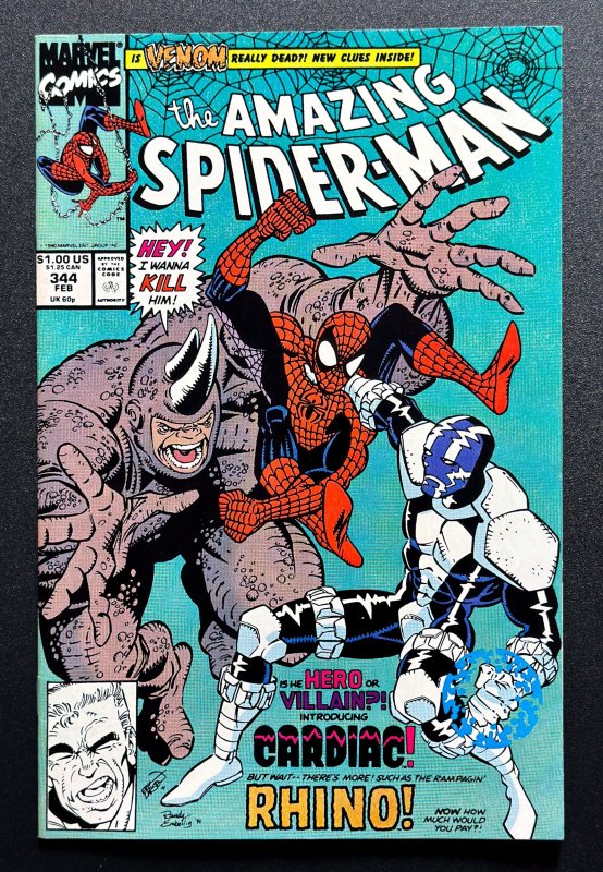 The Amazing Spider-Man #344 (1991) 1st App Cletus Kasady, 1st Cardiac VF/NM