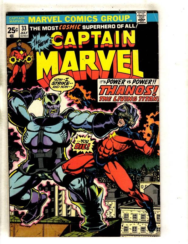 Captain Marvel 33 Vf Comic Book Thanos Avengers Carol