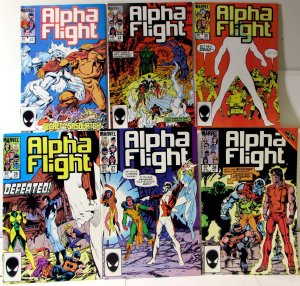Alpha Flight Lot 6 #23, 24, 25, 26, 27, 28 1985 Marvel Puck Marrina Comics