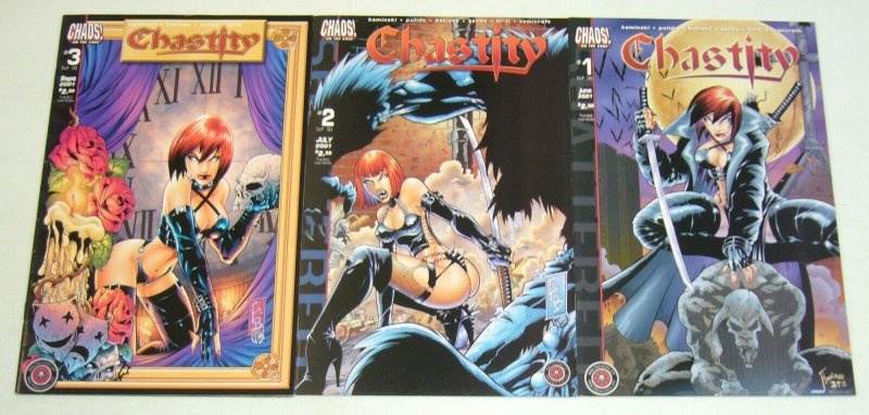 Chastity: Shattered #1-3 VF/NM complete series - chaos comics - brian pulido set
