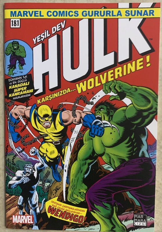 INCREDIBLE HULK 181 TURKISH 2020 - WOLVERINE - LICENSED BY MARVEL - 2020 RARE