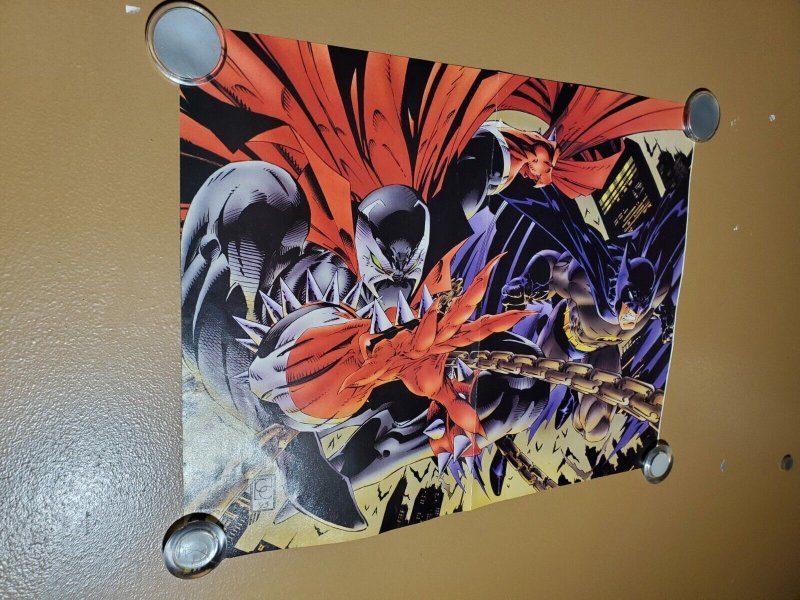 comic poster Spawn Vs versus Batman poster and interview with both IMAGE D.C.  