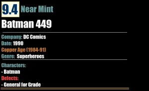 Batman 449 (1990) NM DC Comics