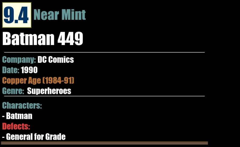 Batman 449 (1990) NM DC Comics