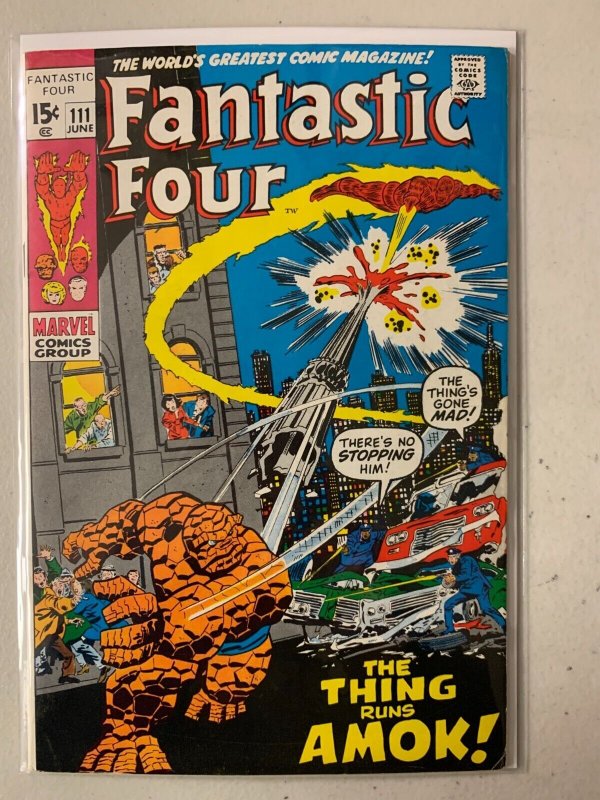 Fantastic Four #111 Thing runs amok! 6.0 (1971)