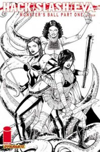 Hack/Slash/Eva: Monster's Ball #1 Black & White Cover (2011) Dynamite Comics