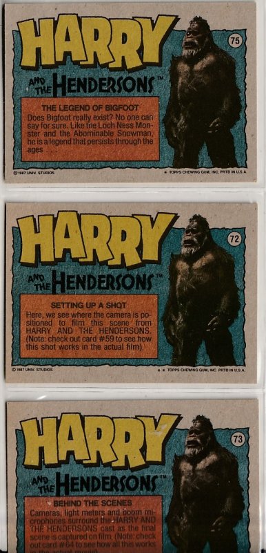 Harry and The Hendersons/Dark Dominion Trading cards