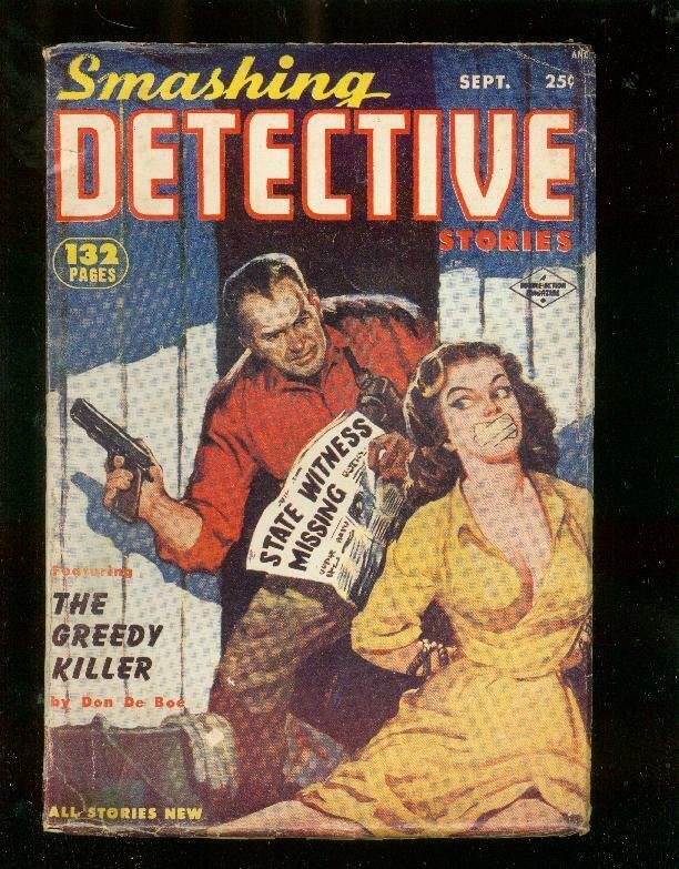 SMASHING DETECTIVE STORIES PULP-SEPT 1953-GAGGED WOMAN VG