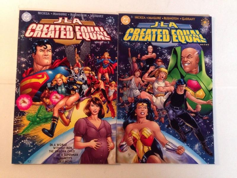 JLA Created Equal 1-2 Complete Near Mint lot Set Run