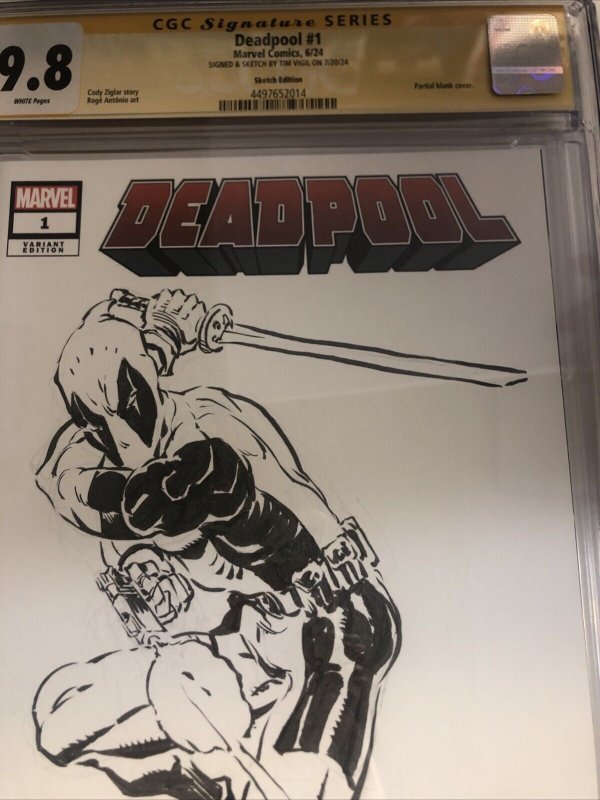Deadpool (2024) # 1 (CGC 9.8 SS) Signed & sketch Tim Vigil * Marvel Comics