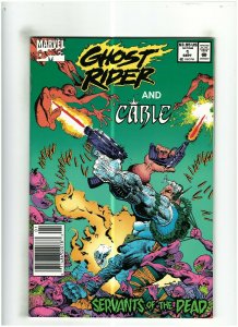 Ghost Rider and Cable: Servants of the Dead #1 VF/NM 9.0 Newsstand Marvel 1992 