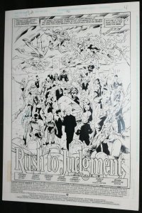 JLA #96 p.4 - Funeral Title Splash STAT of Randy Green & Andy Pepoy - 1995  