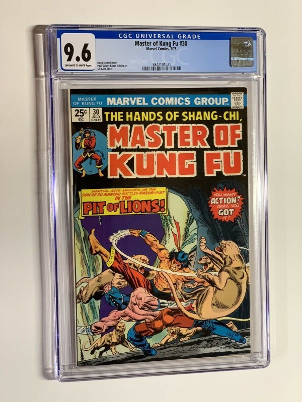 Shang-chi master of kung fu 30 cgc 9.6 ow/w pages marvel bronze age 021