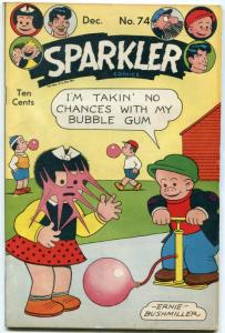 Sparkler Comics #74 1947- Great gum gag cover- Tarzan- Nancy VG/F