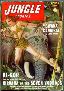 Jungle Stories Pulp Spring 1949- Ki-Gor- Bwana Cannibal- Fiction House FN-