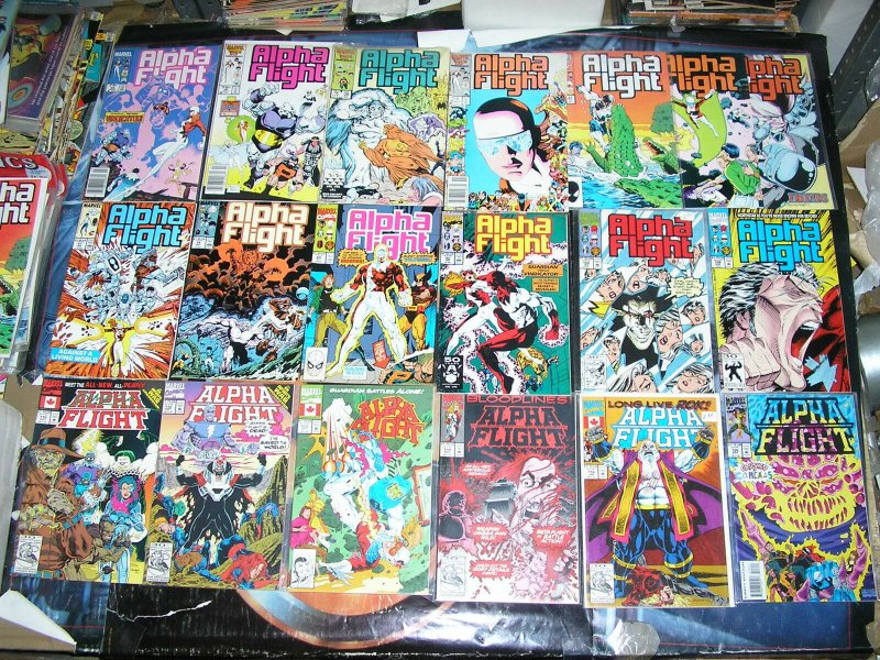 ALPHA FLIGHT (Marvel Comics), 32-126, 1986-1993, 19 diff  