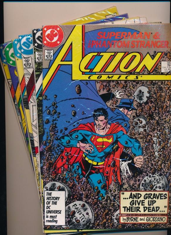 LOT of 6-DC Action Comics #585,586,587,588,589,590  SUPERMAN  FN/VF (SRU134)