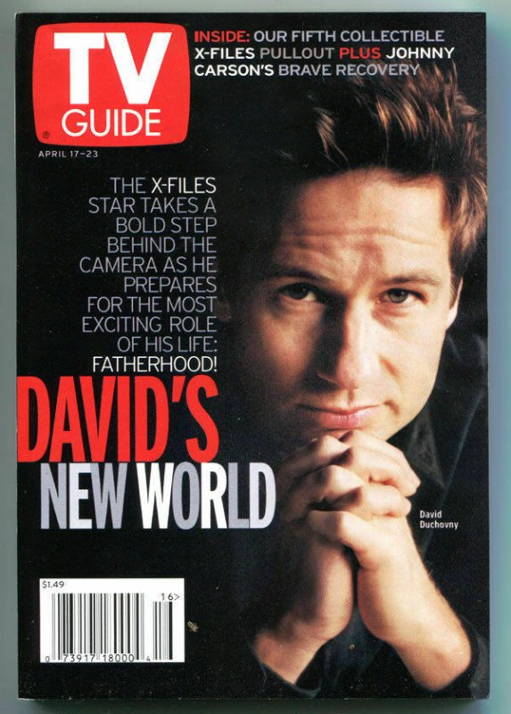 X-FILES TV guide, David Duchovny, Fox Mulder, Apr 17-23 1999, more in store