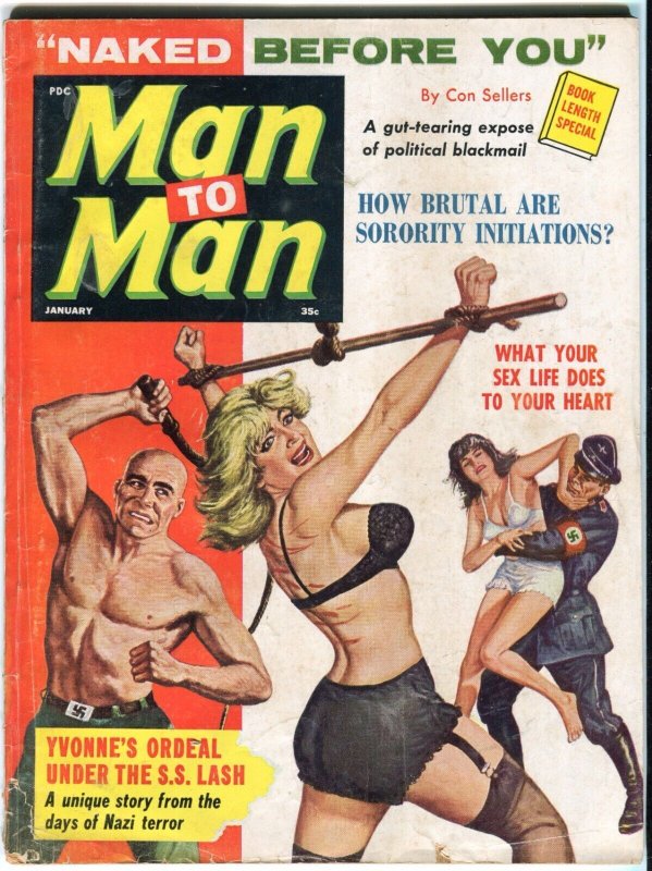 MAN to MAN  Jan 1964   GD  Men's adventure magazine pulp wild cover.