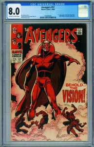 Avengers #57 CGC 8.0 - first appearance of THE VISION! Marvel 1293942001