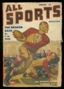 PULP:  ALL SPORTS PULP WIN 1944-THURMNA-TUTTLE-HEUMAN-FOOTBALL G/VG