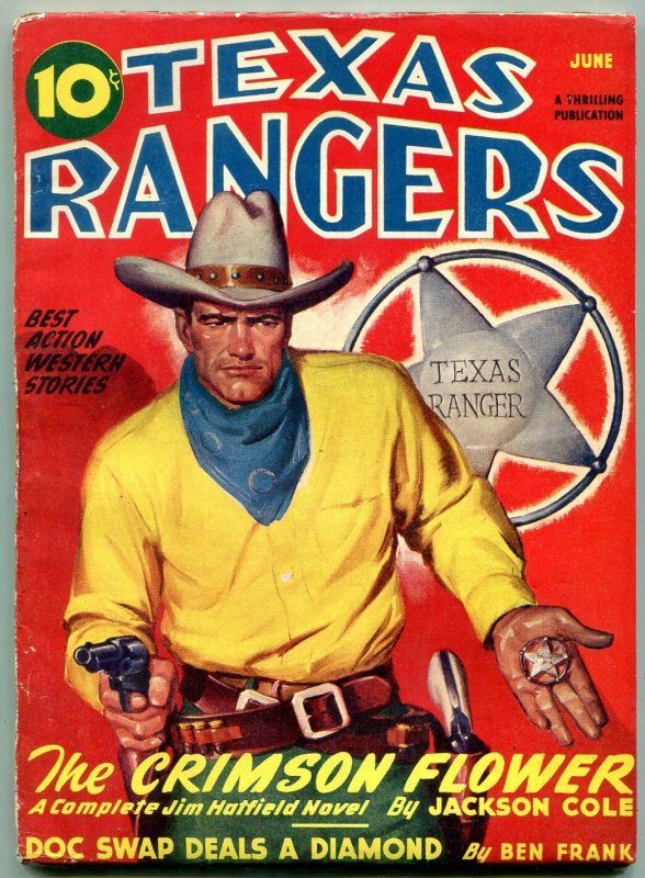 Texas Rangers Pulp June 1946- Jim Hattfield- Crimson Flower VG