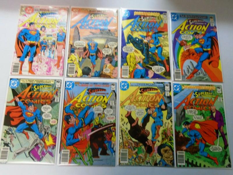 Late Bronze Age Action Comics Lot From:#500-549, 42 Diff. Average 7.0 (1979-83)