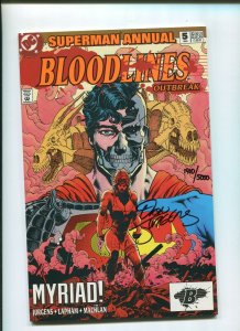SUPERMAN ANNUAL #5 (9.2) BLOODLINES OUTBREAK SIGNED AND NUMBERED 1993