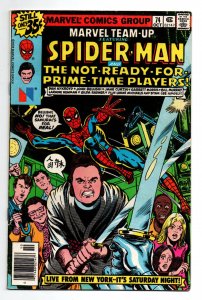 Marvel Team-Up #74  newsstand - Spider-man - Saturday Night Live! - 1978 - FN