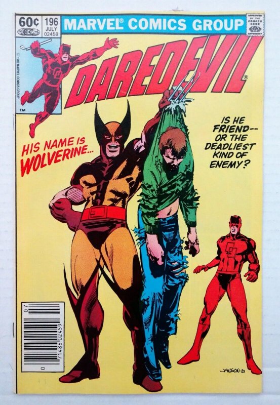 Daredevil #196 NEWSSTAND, 1st team-up with Wolverine 