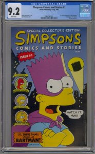 SIMPSONS COMICS AND STORIES #1 CGC 9.2 1ST APPEARANCE