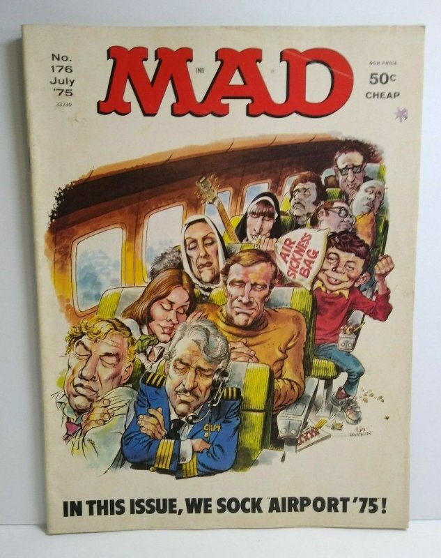 MAD Magazine July 1975 No 176 Airport Movie Fun Parody Humor Comic Gift For Dad