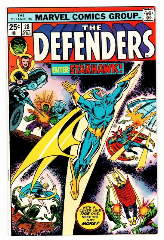 THE DEFENDERS #28-First appearance STARHAWK Comic Book
