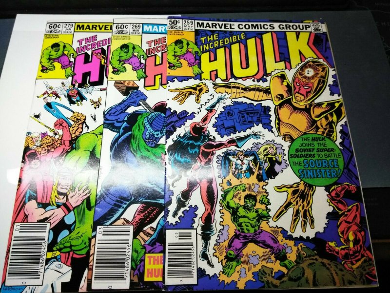 The Incredible Hulk #259, #269 & #279 (May 1981, Marvel) Beautiful High Grade!