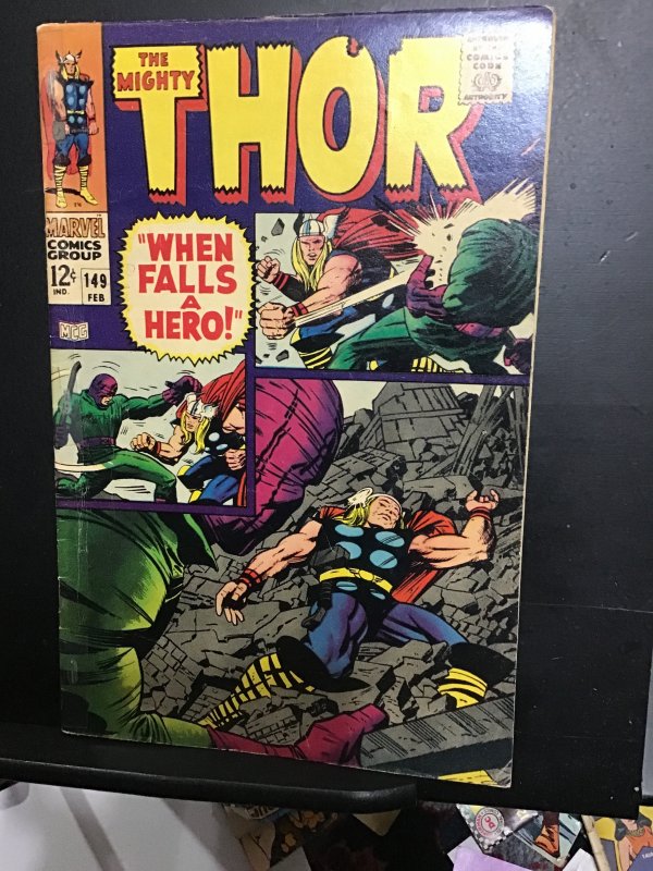 Thor #149 (1968) affordable grade origin The Inhumans! Kirby art! VG+ Wow!