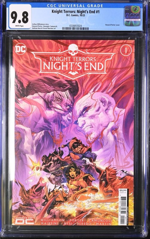 Knight Terrors Night's End #1 CGC 9.8 1st Appearance of Dr. Hate DC 2023 Cover A