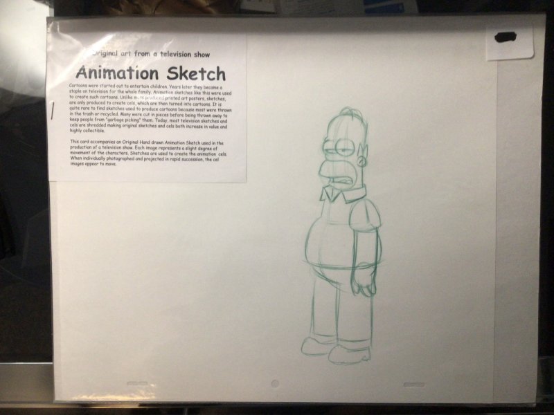 Simpsons Original Episode Scene Art/Sketch, 4 different, collectable