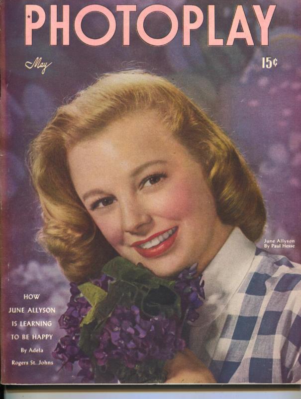 Photoplay-June Allyson-Judy Garland-Larry Parks-Claudette Colbert-May-1947