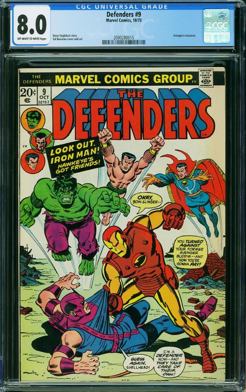 Defenders #9 (Marvel, 1973) CGC 8.0