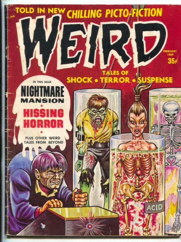 Weird Vol. 3 #1 1969-Eerie-weird menace-Carl Burgos-acid death cover- G