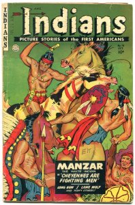 INDIANS  #14 1952-MANZAR-LONE WOLF-Golden Age Fiction House Western VG 