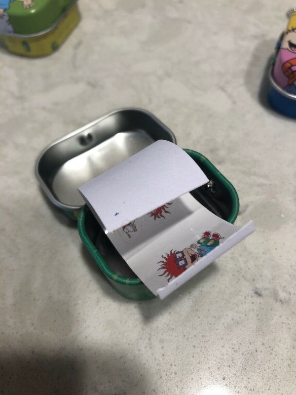 Nickelodeon Rugrats Keychain Tin 2” With Sticker Inside Set Of 3 - S67