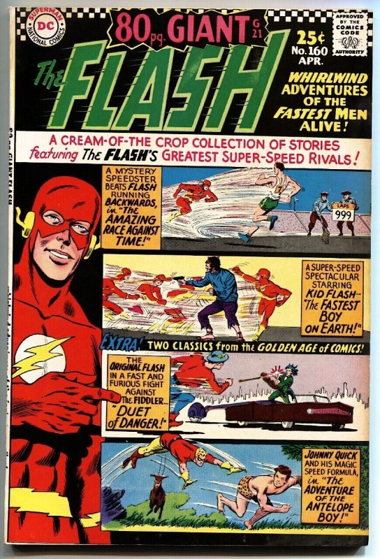 FLASH #160 GIANT JOHNNY QUICK BEATNIKS KID FLASH-1966 VF