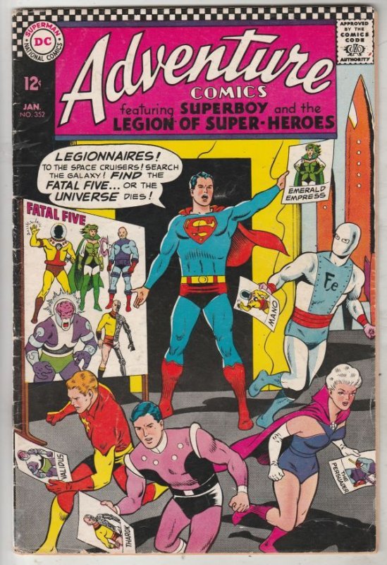 Adventure Comics #352 (Jan-67) FN+ Mid-High-Grade Legion of Super-Heroes, Sup...