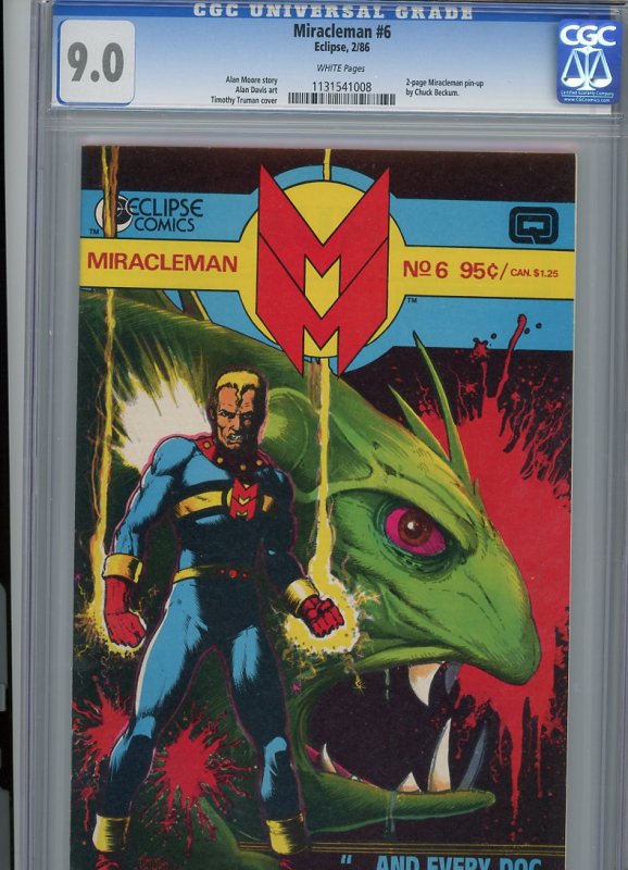 Miracleman 6  CGC 9.0  1986  Alan Moore, Alan Davis Art, Tim Truman Cover