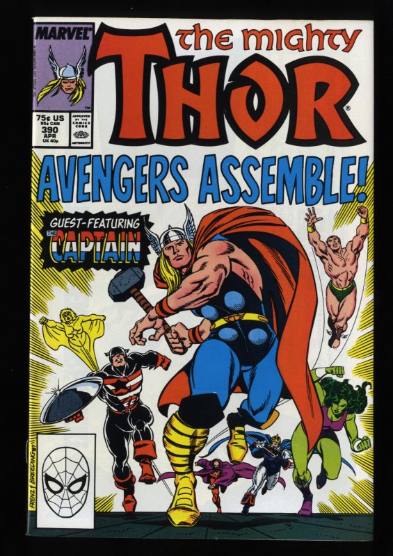 Thor #390 NM 9.4 Captain America Wields Thor's Hammer!