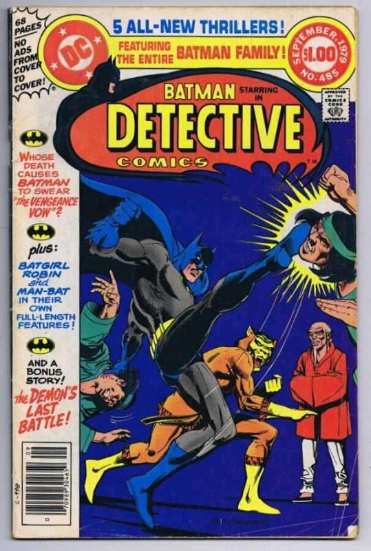 Detective Comics #485 ORIGINAL Vintage 1979 DC Comics Death of Batwoman